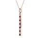 2 - Stephanie 0.31 ctw (1.80 mm) Round Natural Diamond and Red Garnet Vertical Pendant Necklace 