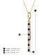 4 - Stephanie 0.31 ctw (1.80 mm) Round Natural Diamond and Blue Sapphire Vertical Pendant Necklace 