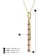 4 - Stephanie 0.25 ctw (1.80 mm) Round Natural Diamond and Pink Tourmaline Vertical Pendant Necklace 