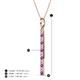 4 - Stephanie 0.25 ctw (1.80 mm) Round Natural Diamond and Amethyst Vertical Pendant Necklace 