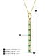 4 - Stephanie 0.25 ctw (1.80 mm) Round Natural Diamond and Emerald Vertical Pendant Necklace 