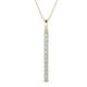 1 - Stephanie 0.20 ctw (1.80 mm) Round Aquamarine Vertical Pendant Necklace 