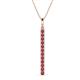 1 - Stephanie 0.20 ctw (1.80 mm) Round Pink Tourmaline Vertical Pendant Necklace 