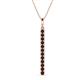 1 - Stephanie 0.32 ctw (1.80 mm) Round Red Garnet Vertical Pendant Necklace 