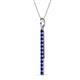 2 - Stephanie 0.32 ctw (1.80 mm) Round Blue Sapphire Vertical Pendant Necklace 