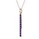 2 - Stephanie 0.32 ctw (1.80 mm) Round Blue Sapphire Vertical Pendant Necklace 