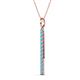 2 - Stephanie 0.22 ctw (1.80 mm) Round Blue Topaz Vertical Pendant Necklace 
