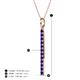 4 - Stephanie 0.32 ctw (1.80 mm) Round Blue Sapphire Vertical Pendant Necklace 