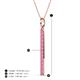 4 - Stephanie 0.32 ctw (1.80 mm) Round Pink Sapphire Vertical Pendant Necklace 