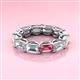 3 - Beverly 6.60 ctw (6x4 mm) GIA Certified Emerald Cut Natural Diamond and Pink Tourmaline Eternity Band 