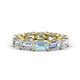 1 - Beverly 6.50 ctw (6x4 mm) Emerald Cut Lab Grown Diamond and Aquamarine Eternity Band 