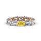 1 - Beverly 6.60 ctw (6x4 mm) Emerald Cut Lab Grown Diamond and Yellow Sapphire Eternity Band 