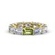 1 - Beverly 6.70 ctw (6x4 mm) Emerald Cut Lab Grown Diamond and Peridot Eternity Band 