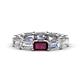 1 - Beverly 6.75 ctw (6x4 mm) Emerald Cut Lab Grown Diamond and Rhodolite Garnet Eternity Band 