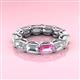 3 - Beverly 6.60 ctw (6x4 mm) Emerald Cut Lab Grown Diamond and Pink Sapphire Eternity Band 