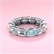3 - Beverly 6.50 ctw (6x4 mm) Emerald Cut Lab Grown Diamond and Aquamarine Eternity Band 