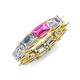 4 - Beverly 6.60 ctw (6x4 mm) GIA Certified Emerald Cut Natural Diamond and Pink Sapphire Eternity Band 