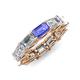 4 - Beverly 6.60 ctw (6x4 mm) GIA Certified Emerald Cut Natural Diamond and Tanzanite Eternity Band 