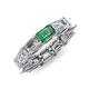 4 - Beverly 6.81 ctw (6x4 mm) GIA Certified Emerald Cut Natural Diamond and Created Alexandrite Eternity Band 