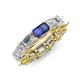 4 - Beverly 6.55 ctw (6x4 mm) GIA Certified Emerald Cut Natural Diamond and Iolite Eternity Band 