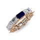 4 - Beverly 6.70 ctw (6x4 mm) Emerald Cut Lab Grown Diamond and Blue Sapphire Eternity Band 