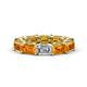 1 - Beverly 6.10 ctw (6x4 mm) GIA Certified Emerald Cut Natural Diamond and Citrine Eternity Band 