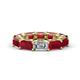 1 - Beverly 6.60 ctw (6x4 mm) GIA Certified Emerald Cut Natural Diamond and Ruby Eternity Band 
