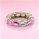 3 - Beverly 6.60 ctw (6x4 mm) GIA Certified Emerald Cut Natural Diamond and Pink Sapphire Eternity Band 