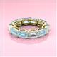 3 - Beverly 5.60 ctw (6x4 mm) GIA Certified Emerald Cut Natural Diamond and Aquamarine Eternity Band 