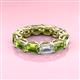 3 - Beverly 7.60 ctw (6x4 mm) GIA Certified Emerald Cut Natural Diamond and Peridot Eternity Band 