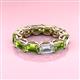 3 - Beverly 7.60 ctw (6x4 mm) GIA Certified Emerald Cut Natural Diamond and Peridot Eternity Band 