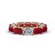 1 - Beverly 6.60 ctw (6x4 mm) GIA Certified Emerald Cut Natural Diamond and Ruby Eternity Band 