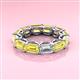 3 - Beverly 6.60 ctw (6x4 mm) GIA Certified Emerald Cut Natural Diamond and Yellow Sapphire Eternity Band 