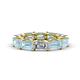1 - Beverly 5.60 ctw (6x4 mm) Emerald Cut Lab Grown Diamond and Aquamarine Eternity Band 