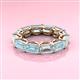 3 - Beverly 5.60 ctw (6x4 mm) Emerald Cut Lab Grown Diamond and Aquamarine Eternity Band 