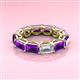 3 - Beverly 6.60 ctw (6x4 mm) Emerald Cut Lab Grown Diamond and Amethyst Eternity Band 
