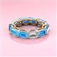 3 - Beverly 7.60 ctw (6x4 mm) Emerald Cut Lab Grown Diamond and Blue Topaz Eternity Band 