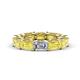 1 - Beverly 6.60 ctw (6x4 mm) Emerald Cut Lab Grown Diamond and Yellow Sapphire Eternity Band 