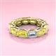 3 - Beverly 6.60 ctw (6x4 mm) Emerald Cut Lab Grown Diamond and Yellow Sapphire Eternity Band 