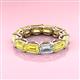 3 - Beverly 6.60 ctw (6x4 mm) Emerald Cut Lab Grown Diamond and Yellow Sapphire Eternity Band 
