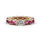 1 - Beverly 6.60 ctw (6x4 mm) Emerald Cut Lab Grown Diamond and Pink Tourmaline Eternity Band 