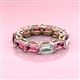 3 - Beverly 6.60 ctw (6x4 mm) Emerald Cut Lab Grown Diamond and Pink Tourmaline Eternity Band 