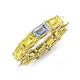 4 - Beverly 6.60 ctw (6x4 mm) Emerald Cut Lab Grown Diamond and Yellow Sapphire Eternity Band 