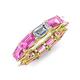 4 - Beverly 6.60 ctw (6x4 mm) GIA Certified Emerald Cut Natural Diamond and Pink Sapphire Eternity Band 