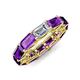 4 - Beverly 6.60 ctw (6x4 mm) GIA Certified Emerald Cut Natural Diamond and Amethyst Eternity Band 