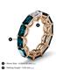 5 - Beverly 7.60 ctw (6x4 mm) GIA Certified Emerald Cut Natural Diamond and London Blue Topaz Eternity Band 