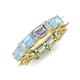 4 - Beverly 5.60 ctw (6x4 mm) GIA Certified Emerald Cut Natural Diamond and Aquamarine Eternity Band 