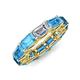 4 - Beverly 7.60 ctw (6x4 mm) GIA Certified Emerald Cut Natural Diamond and Blue Topaz Eternity Band 