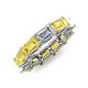4 - Beverly 6.60 ctw (6x4 mm) GIA Certified Emerald Cut Natural Diamond and Yellow Sapphire Eternity Band 