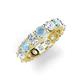 3 - Laida 3.60 ctw (4.00 mm) Aquamarine and Diamond Eternity Band 